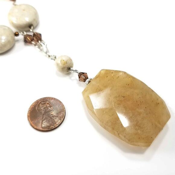 Premier Designs Glass Faux Stone Necklace, Topaz Crystal Rhinestones, 18 Inches - Picture 9 of 10